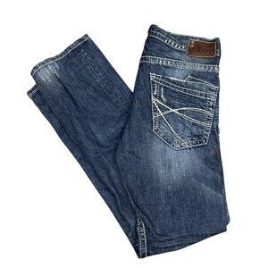 Silver 925 Jeans Men's 31x34 Zac‎ Medium Wash Denim Blue Distressed Holes